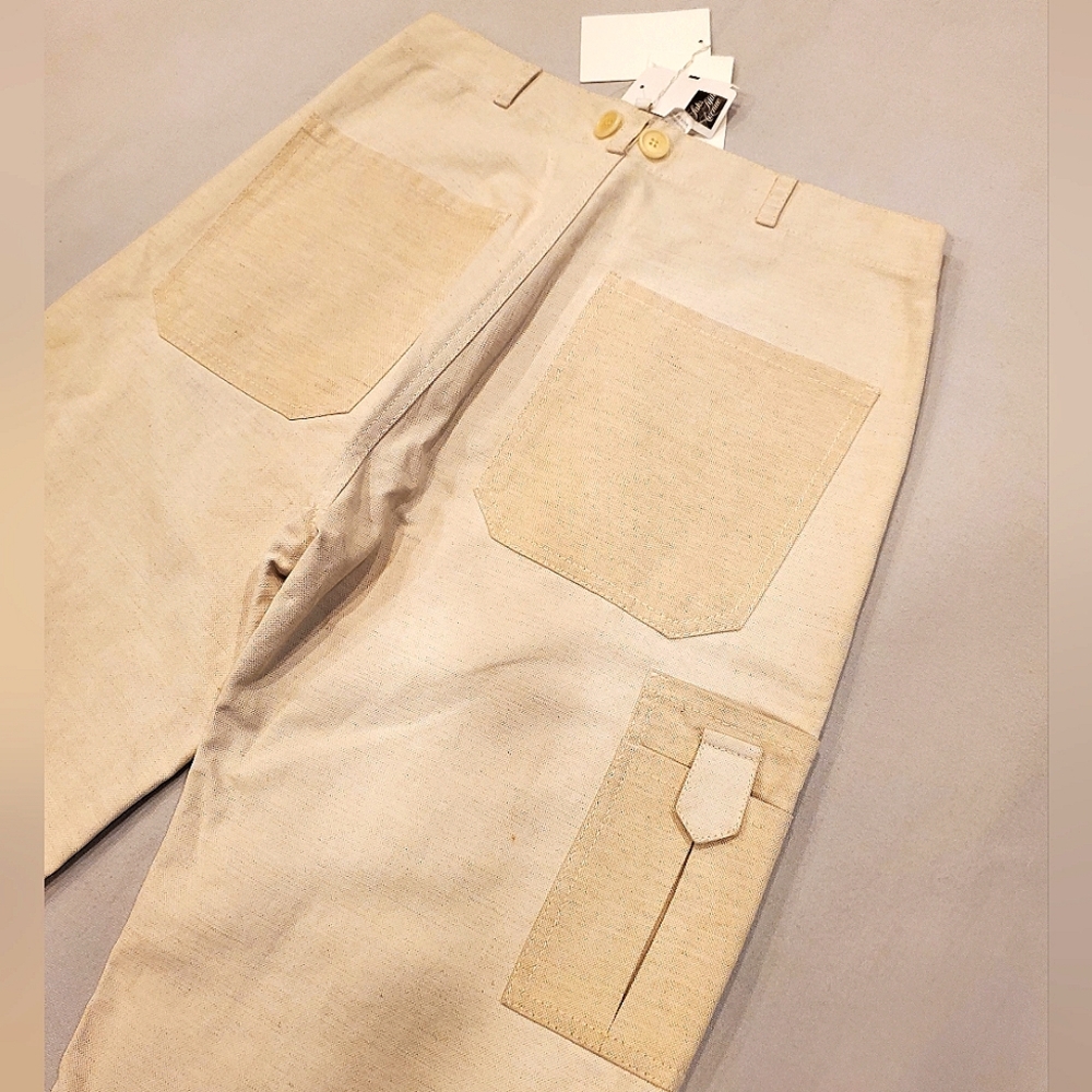 NWT$895 TRE Natalie Ratabesi Missy Two Tone Linen Cotton Trousers Wide Leg Pants - Picture 16 of 16